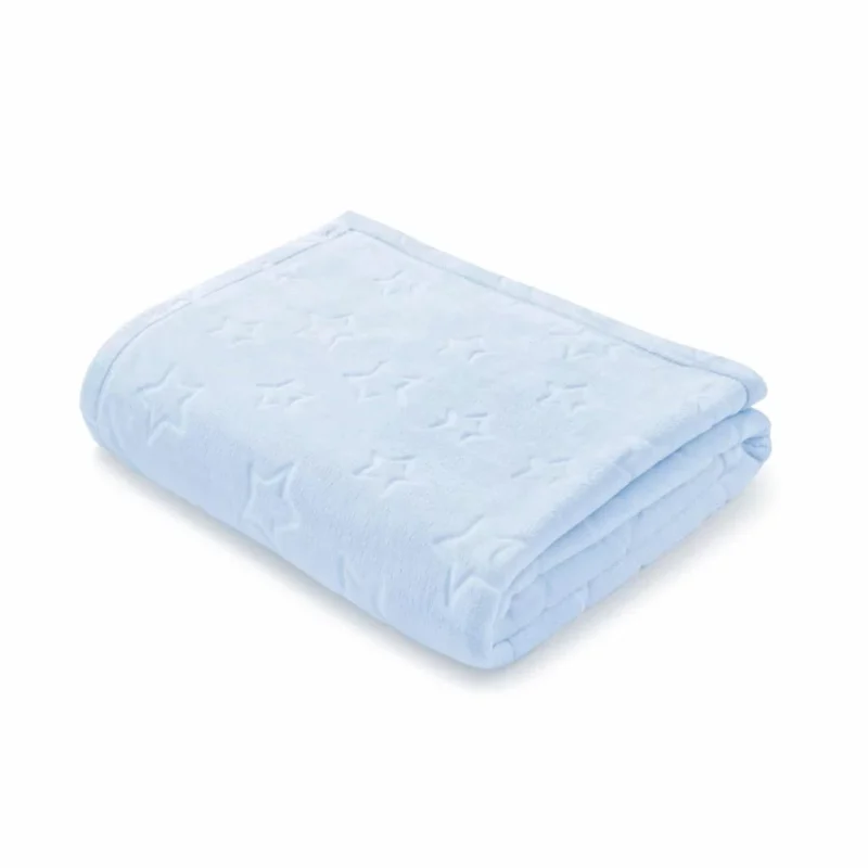 Kocyk pluszowy z gwiazdkami 140×200 blue baby