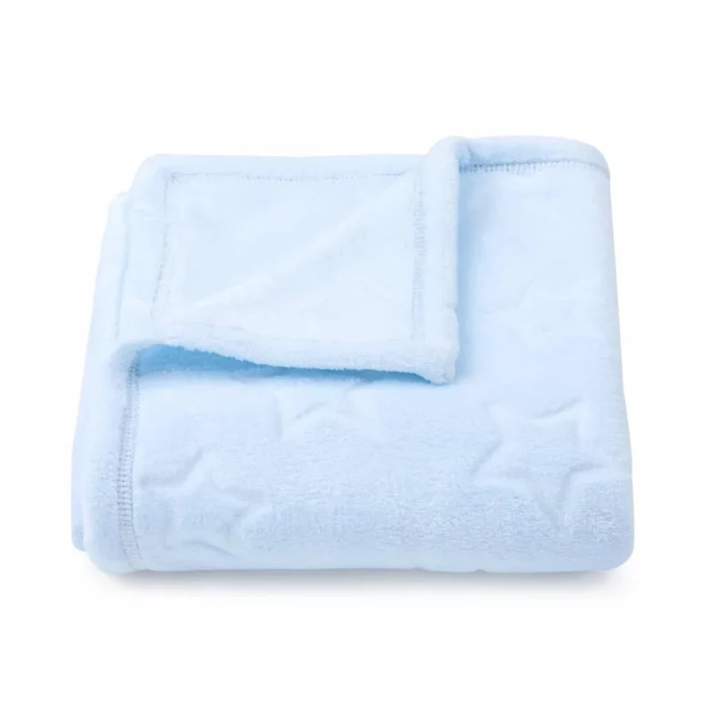 Kocyk pluszowy z gwiazdkami 70×100 blue baby - obrazek 2