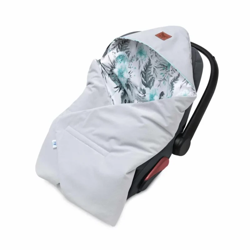 Otulacz do fotelika samochodowego - Garden Mint z velvetem mint - obrazek 2