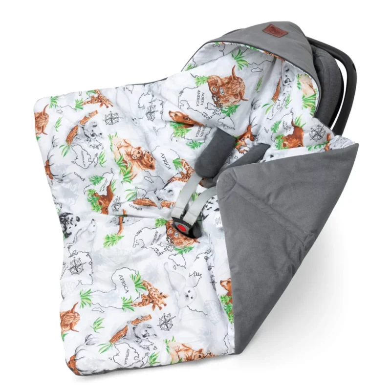 Otulacz do fotelika samochodowego - Wild Land dark grey