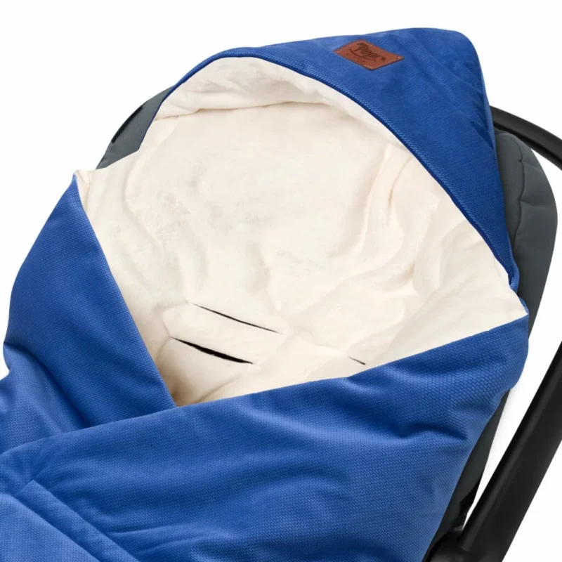 Kocyk do fotelika samochodowego z polarem blue minky - obrazek 3