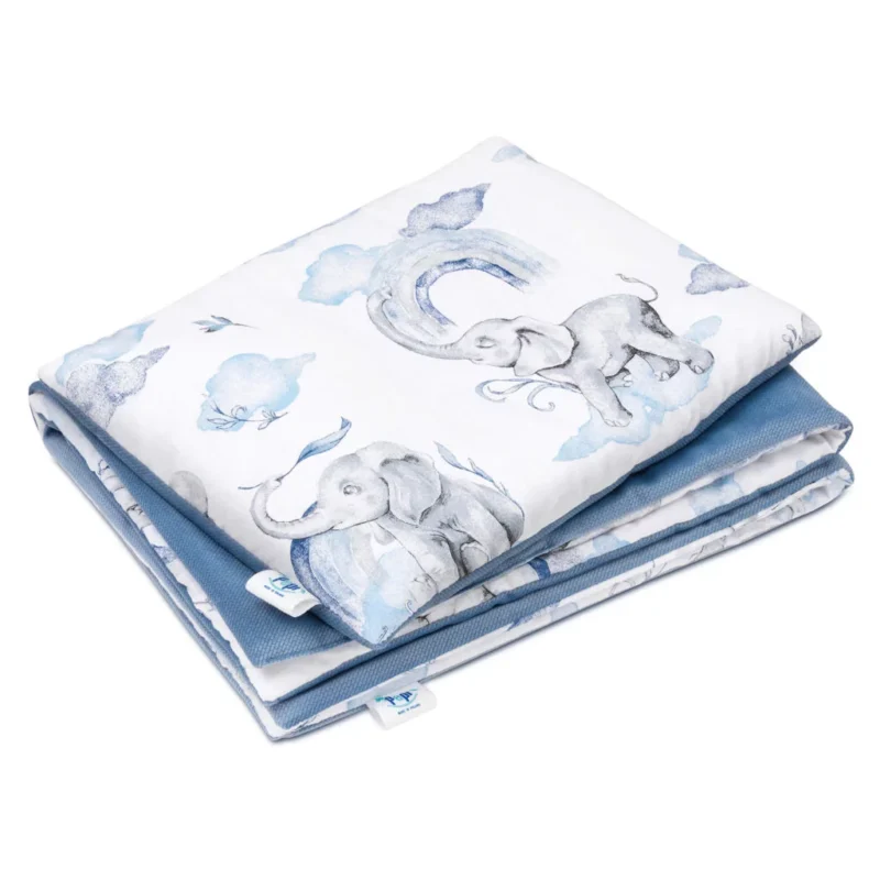 Wyprawka niemowlęca 5-elementowa - Eledreams Blue - bawełna/velvet - obrazek 5