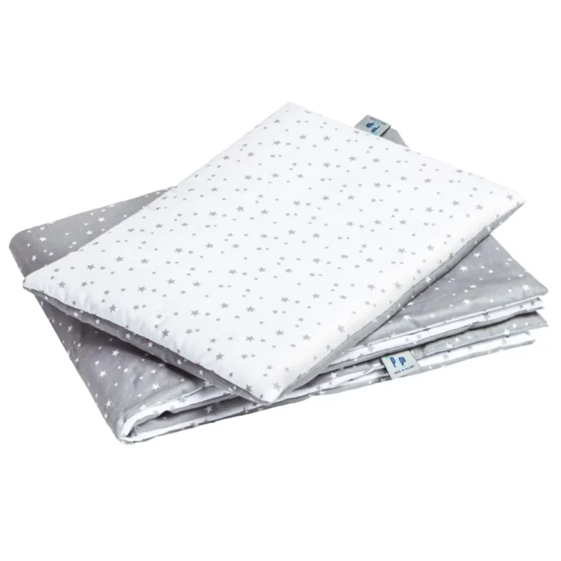 Zestaw kocyk 55×75 i płaska poduszka 25×35 grey galaxy