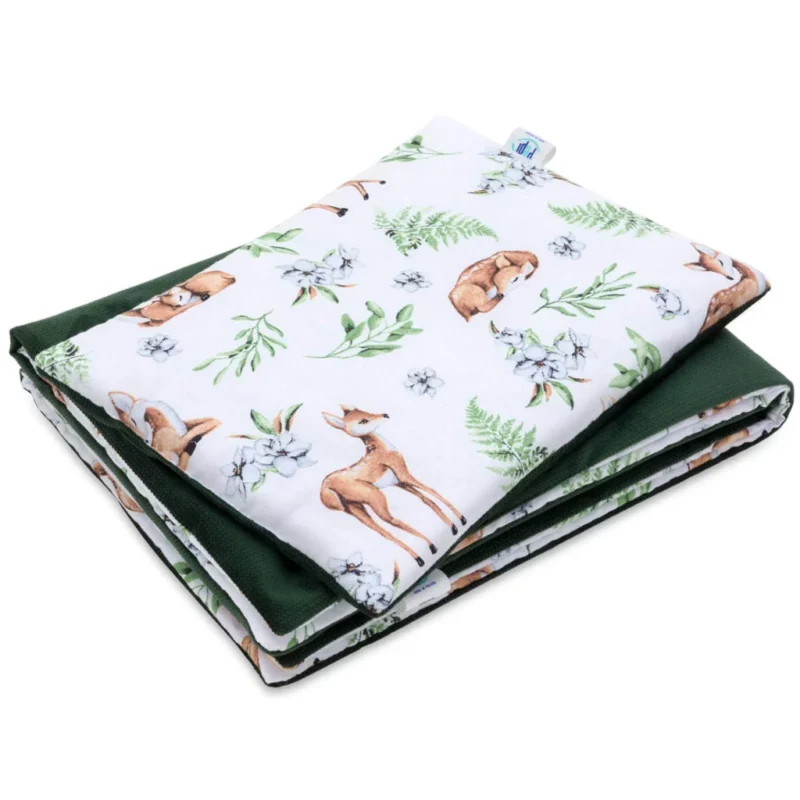 Zestaw kocyk 55×75 i płaska poduszka 25×35 Forest Time z velvetem