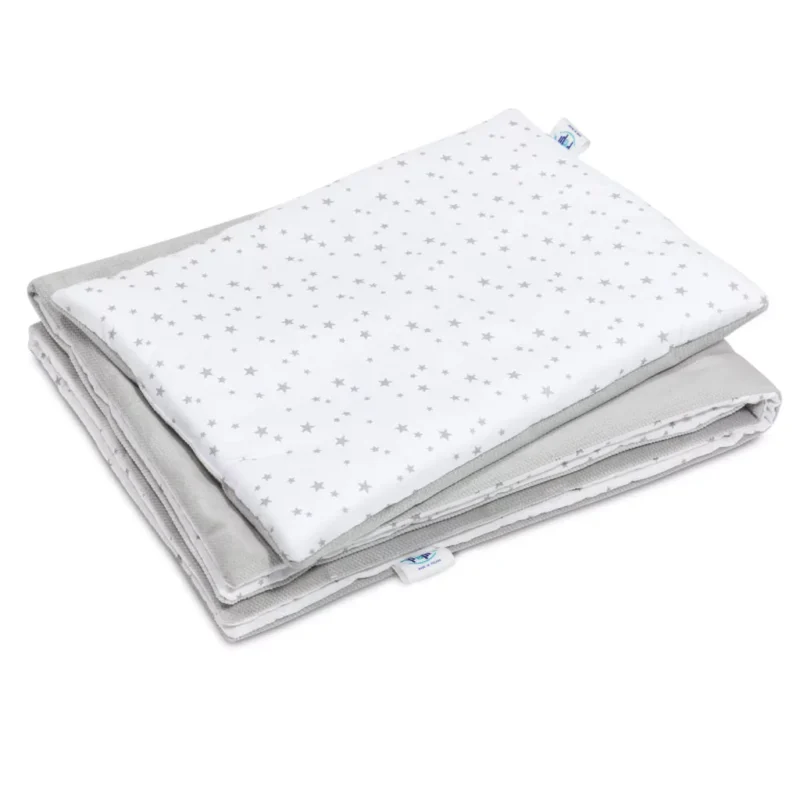 Zestaw kocyk 55×75 i płaska poduszka 25×35 grey galaxy z velvetem