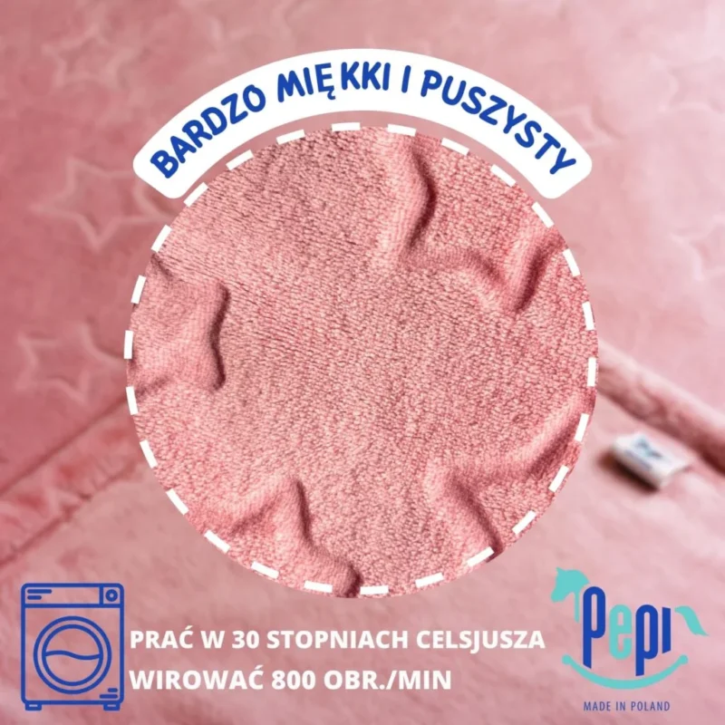 Poszewka na poduszkę z pluszu w gwiazdki 50x50 - coral - obrazek 4