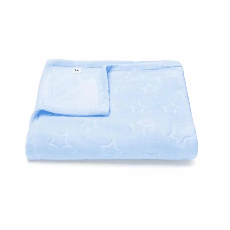 Kocyk pluszowy z gwiazdkami 140×200 blue baby - obrazek 2