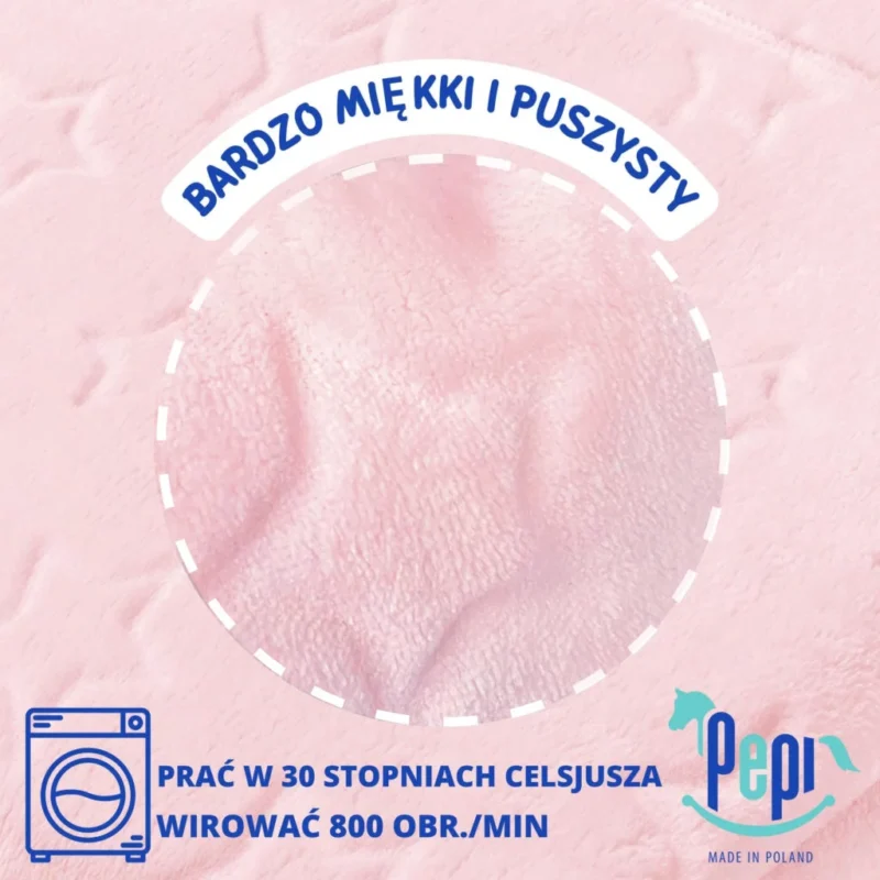 Poszewka na poduszkę z pluszu w gwiazdki 50x50 - powder pink - obrazek 4