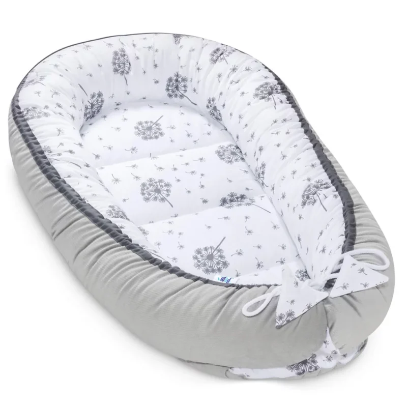 Komfortowy dwustronny kokon - Summer Wind z velvetem grey