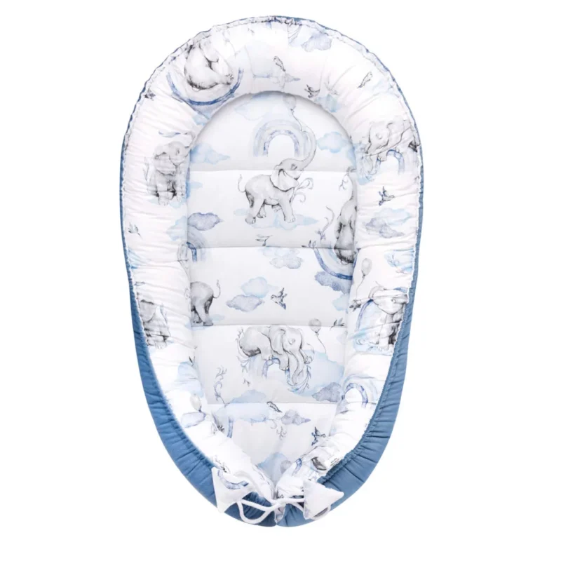Wyprawka niemowlęca 5-elementowa - Eledreams Blue - bawełna/velvet - obrazek 3