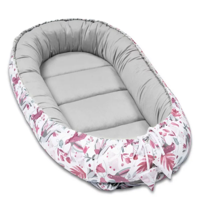 Wyprawka niemowlęca 5-elementowa - Hummingbird grey - bawełna/velvet - obrazek 3