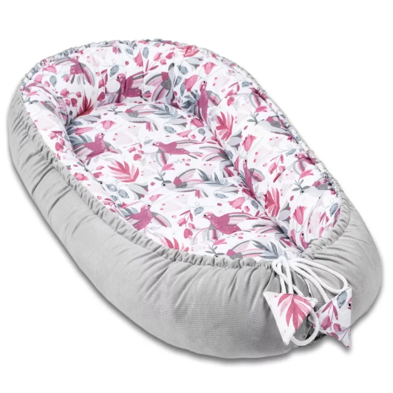 Komfortowy dwustronny kokon - Hummingbird z velvetem grey