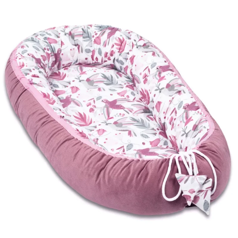 Wyprawka niemowlęca 5-elementowa - Hummingbird old rosa - bawełna/velvet - obrazek 2