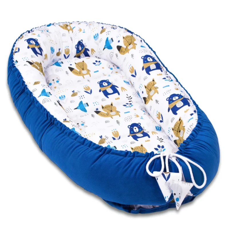 Wyprawka niemowlęca 5-elementowa - Blue Bear - bawełna/velvet - obrazek 2