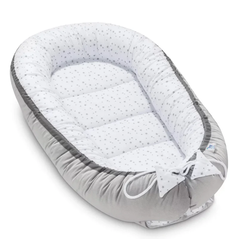 Komfortowy dwustronny kokon - Grey Galaxy z velvetem