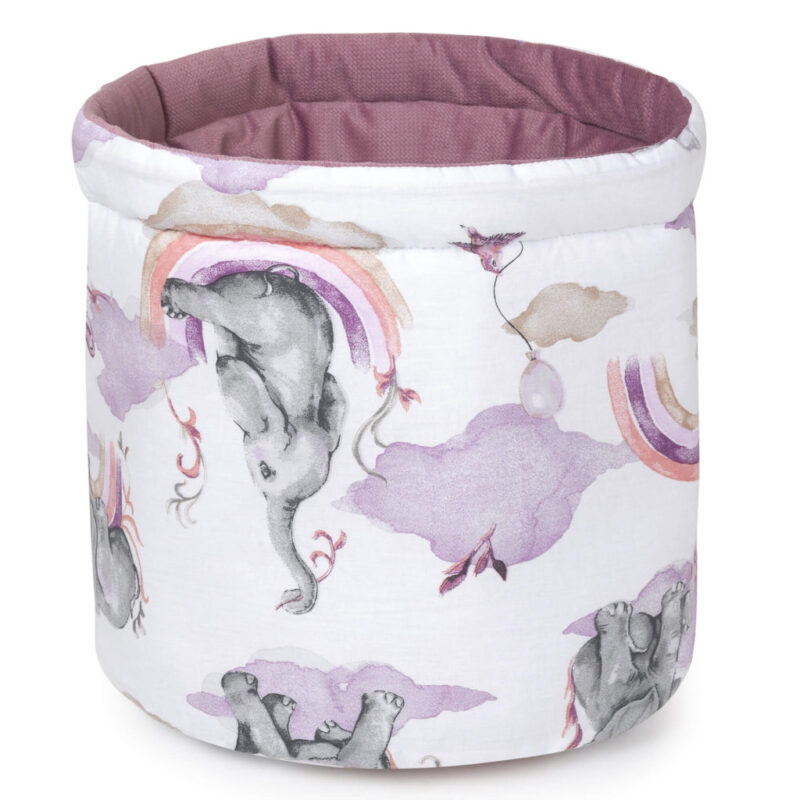 Koszyk Pojemnik z Materiału na Akcesoria dla Niemowlaka Eledreams Pink z velvetem - obrazek 2