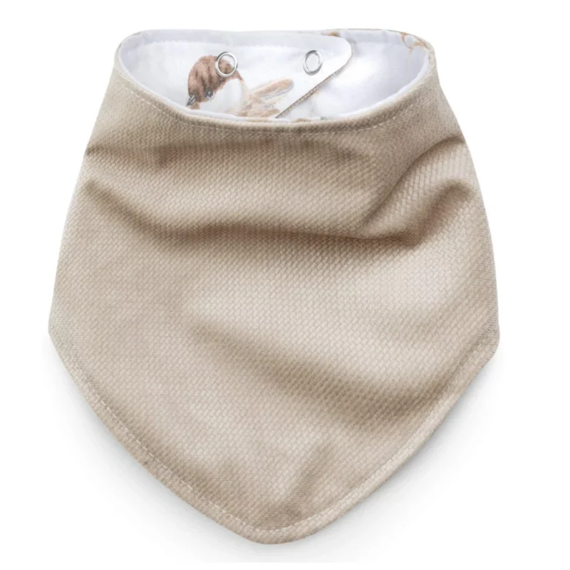 Apaszka dwustronna Lovely Bird z velvetem cappucino - obrazek 2