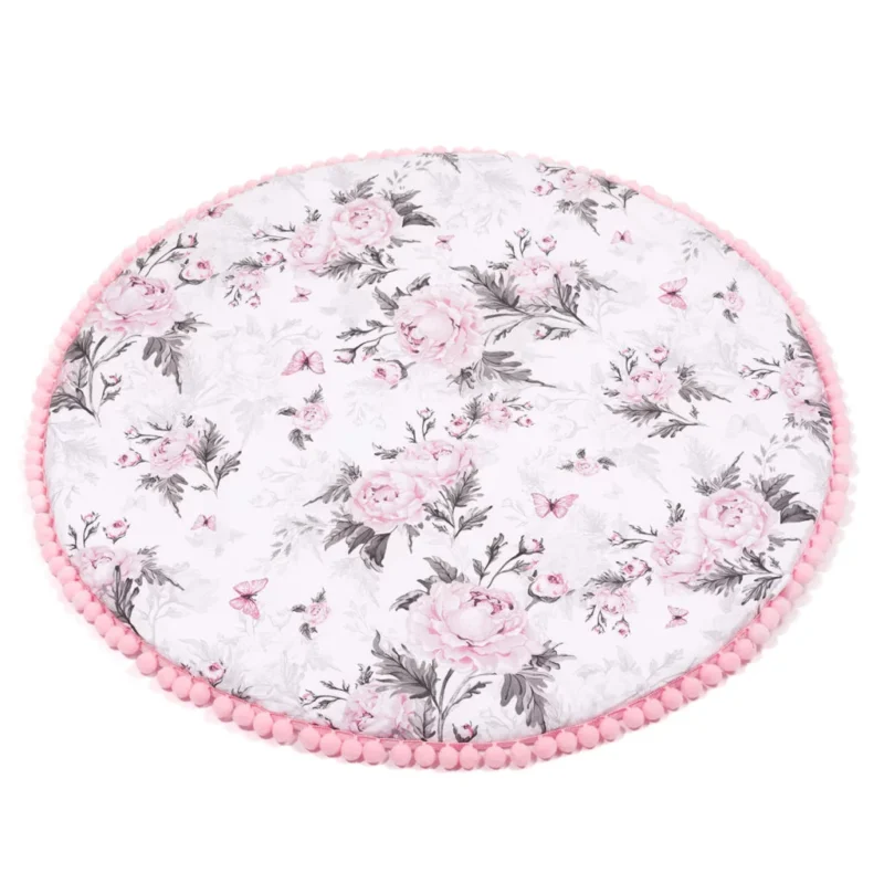 Mata do zabawy z pomponami Pink Flowers