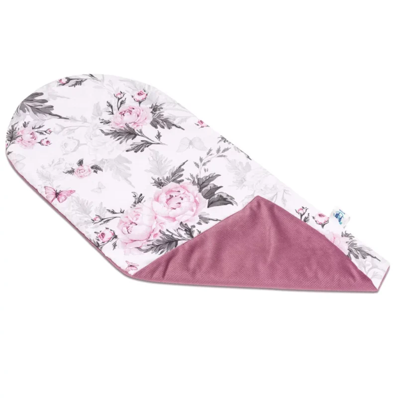 Materac do kokonu Pink Flowers z velvetem old rosa
