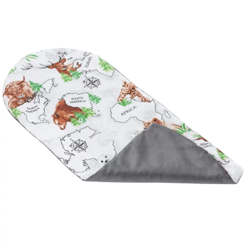 Wyprawka niemowlęca 6-elementowa - Wild Land dark grey - bawełna/velvet - obrazek 4