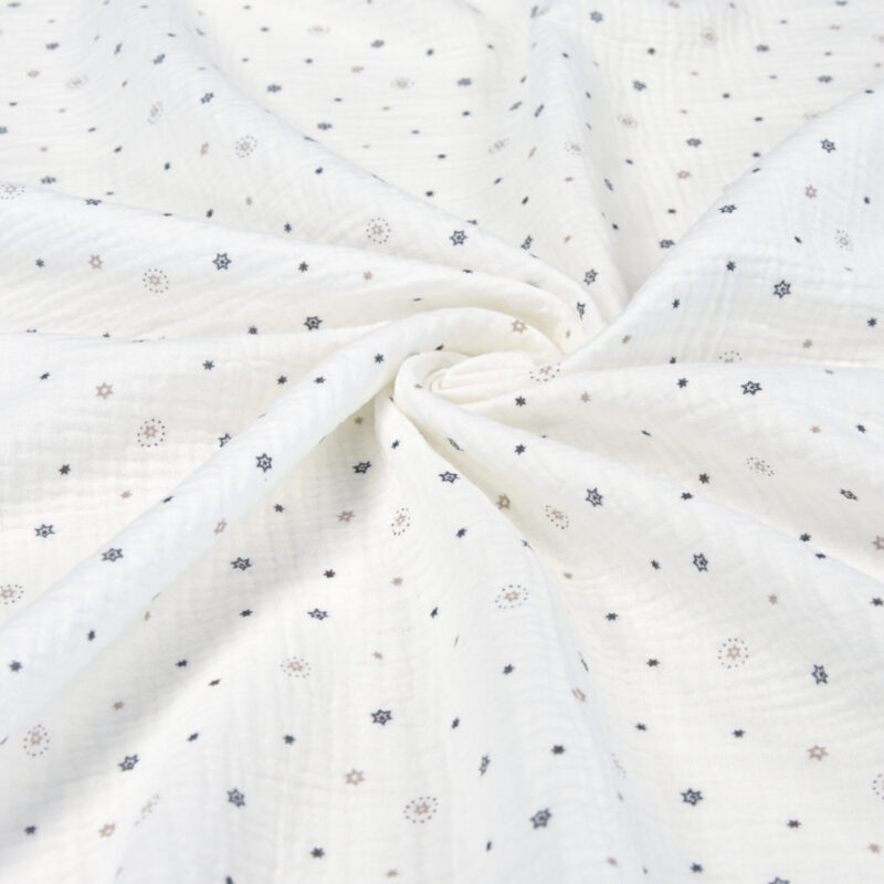 Zestaw Muślinowy z falbankami Premium kocyk 75×100 i poduszka 30×40 Gold Galaxy - obrazek 6