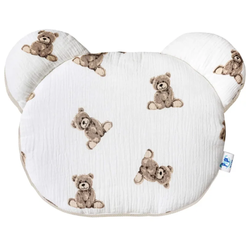 Wyprawka niemowlęca 5-elementowa z muślinu - Sweet Teddy cappucino - obrazek 7