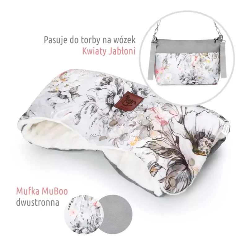 Mufka do wózka MuBoo – Kwiaty Jabłoni - obrazek 2