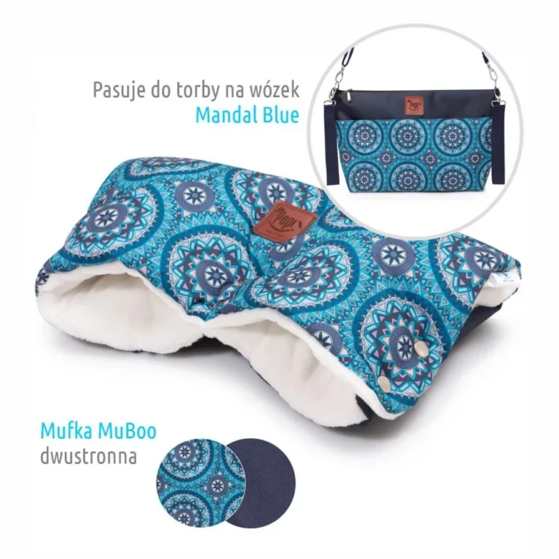 Mufka do wózka MuBoo – Mandal blue - obrazek 2