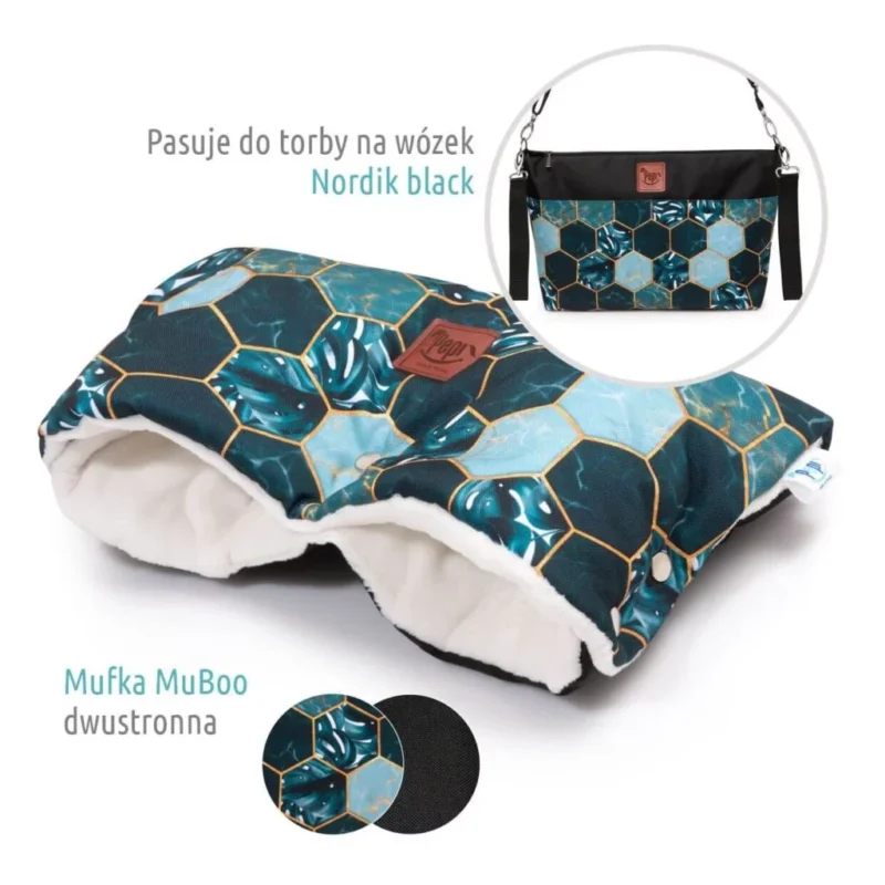 Mufka do wózka MuBoo – Nordik black - obrazek 2