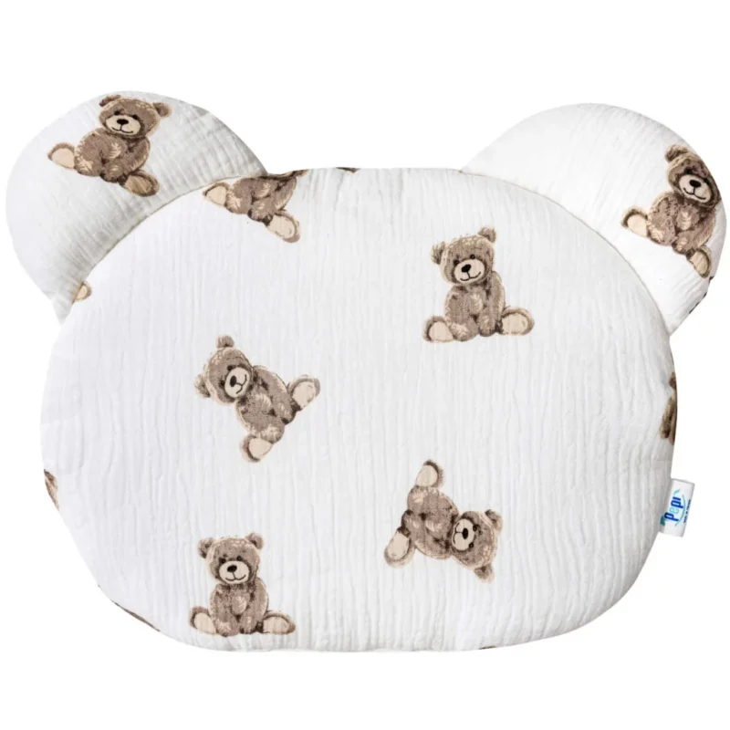 Wyprawka niemowlęca 5-elementowa z falbankami z muślinu - Sweet Teddy - obrazek 7