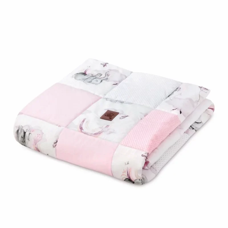 Kołderka patchwork 100×140 z poszewką na poduszkę 40×60 Eledreams Pink - obrazek 6