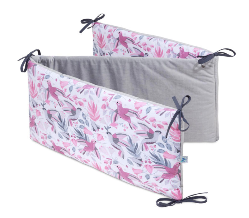 Ochraniacz do łóżeczka Hummingbird z velvetem grey