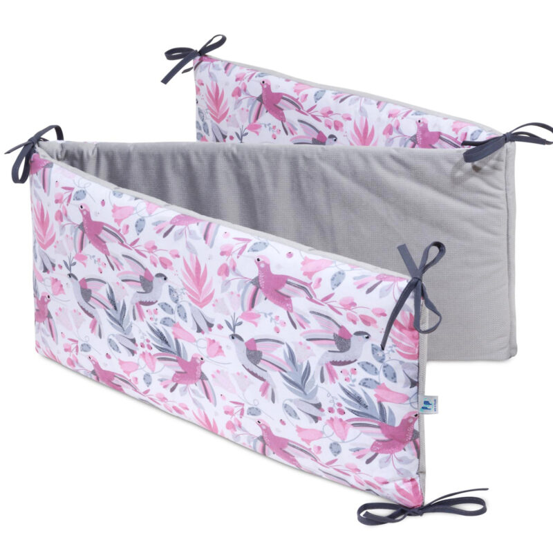 Ochraniacz do łóżeczka Hummingbird z velvetem grey