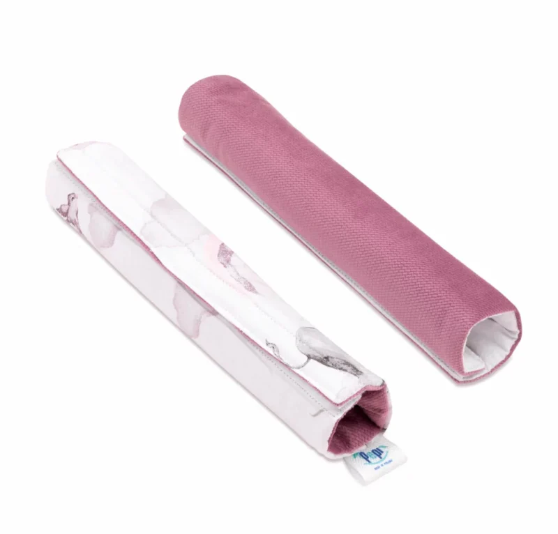 Wkładka do wózka z ochraniaczami na pasy Eledreams Pink z velvetem - obrazek 3