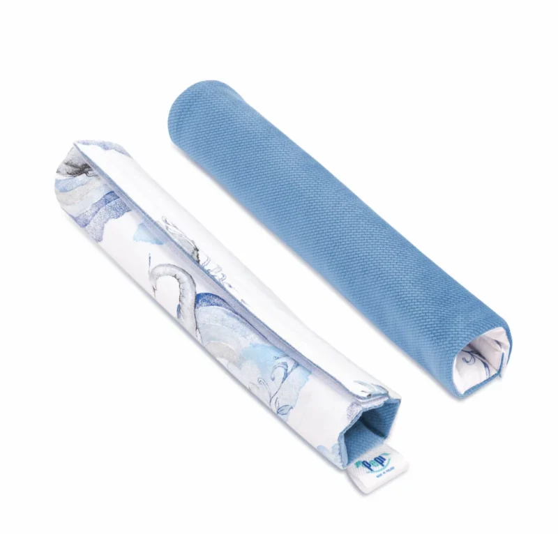 Wkładka do wózka z ochraniaczami na pasy Eledreams Blue z velvetem - obrazek 3