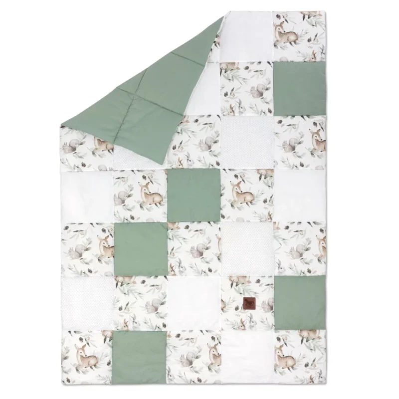 Kołderka patchwork 100×140 Green Groove - obrazek 2