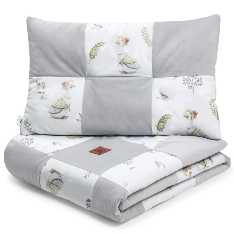 Kołderka patchwork 100×140 z płaską poduszką 40×60 Lady Goose z velvetem