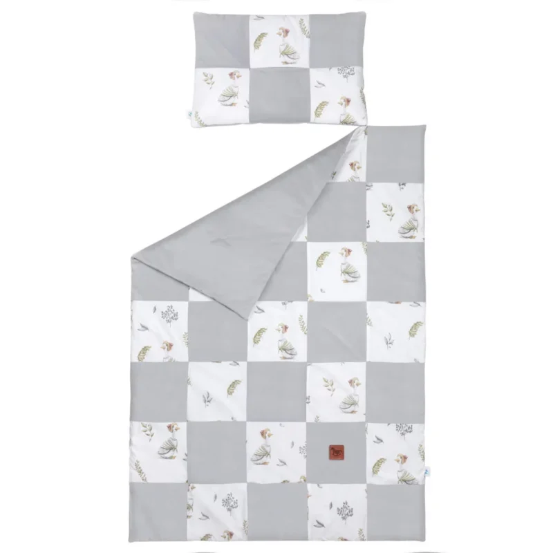 Kołderka patchwork 100×140 z płaską poduszką 40×60 Lady Goose z velvetem - obrazek 3