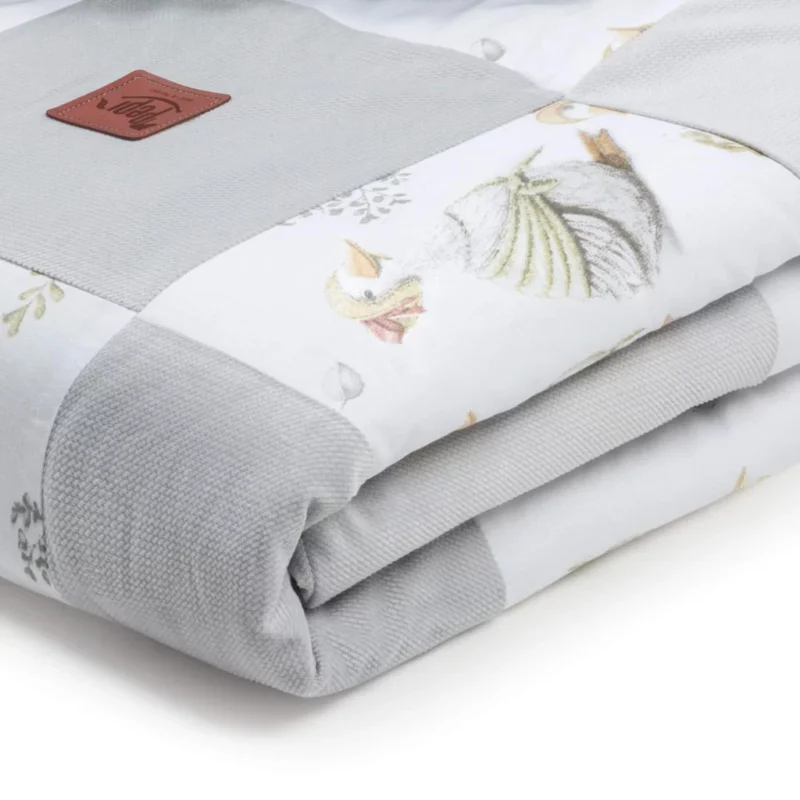 Kołderka patchwork 100×140 z płaską poduszką 40×60 Lady Goose z velvetem - obrazek 4