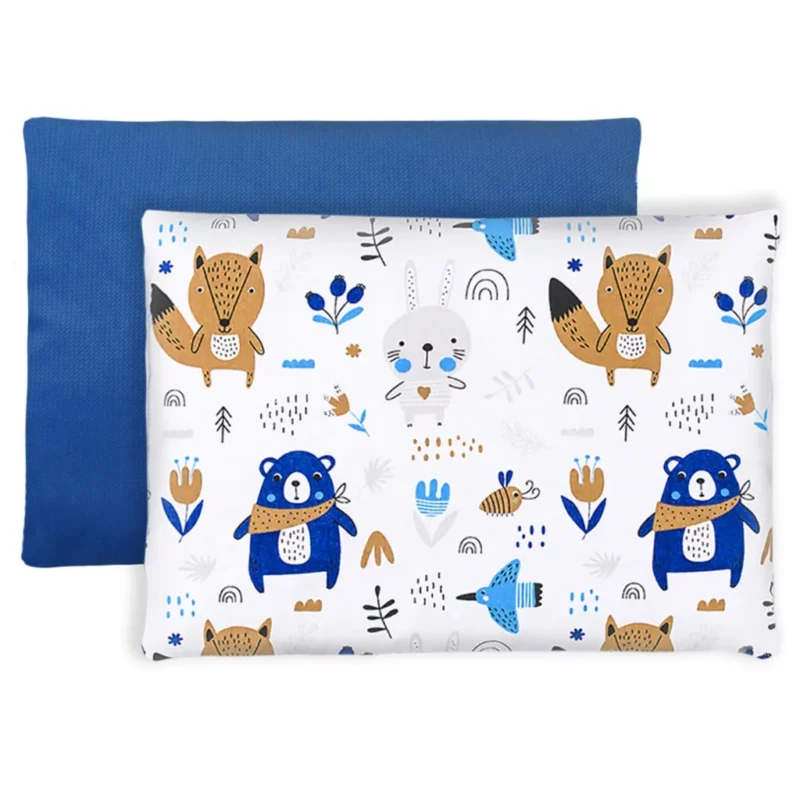 Poduszka płaska 25x35 Blue Bear z velvetem granatowym