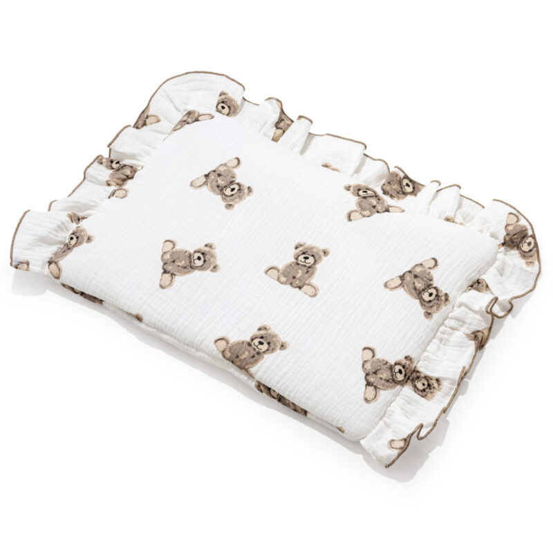 Poduszka muślinowa z falbanką 25x35 Sweet Teddy