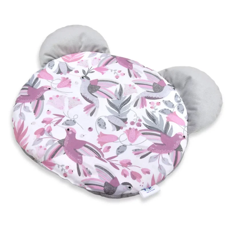 Poduszka płaska MIŚ Hummingbird z velvetem grey