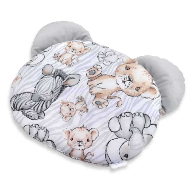 Poduszka płaska MIŚ Safari z velvetem grey