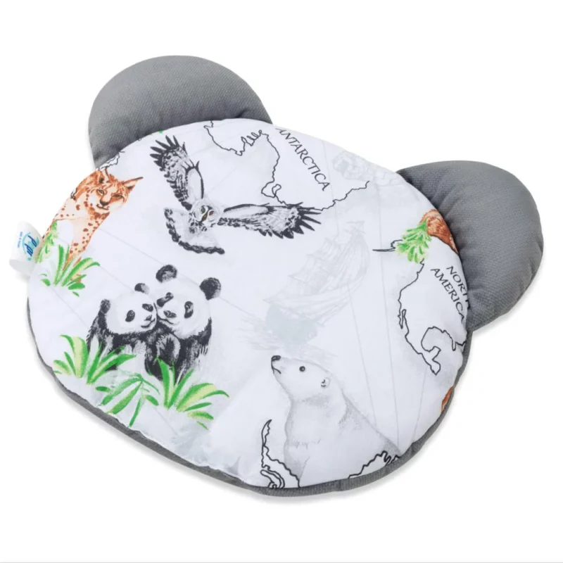 Poduszka płaska MIŚ Wild Land z velvetem dark grey