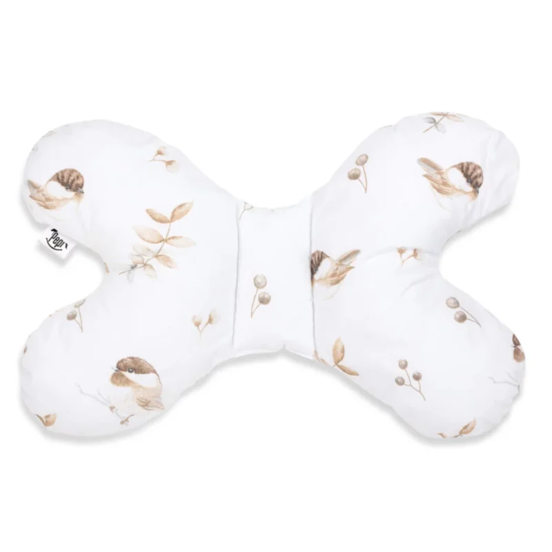 Poduszka MOTYLEK Lovely Bird z velvetem cappucino