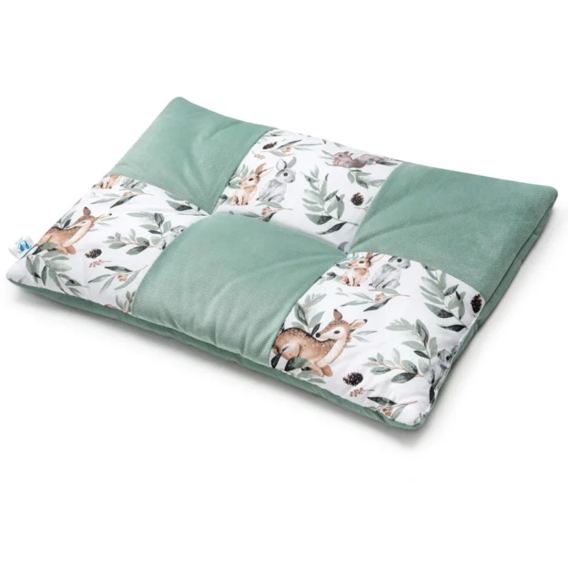 Płaska poduszka patchwork 60×40 - Green Groove z velvetem
