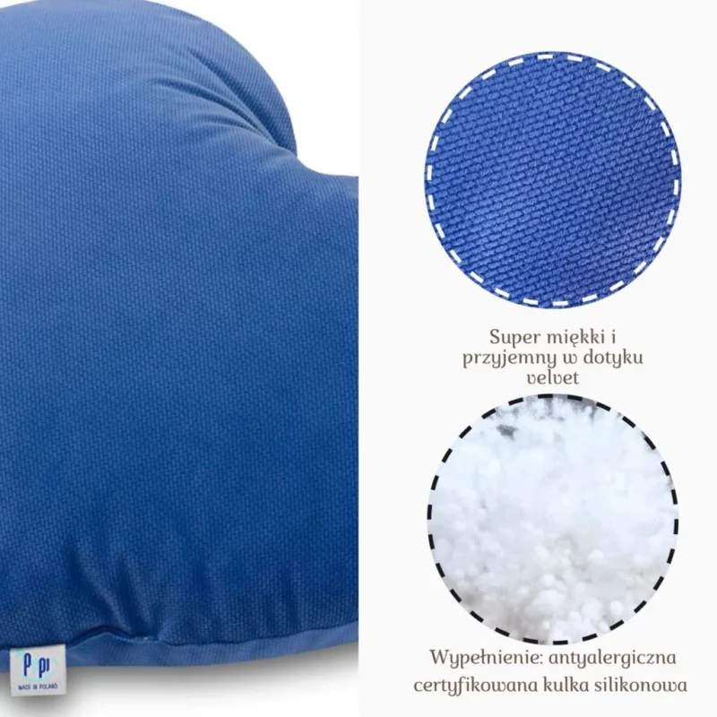 Poduszka SERCE dark blue - obrazek 3