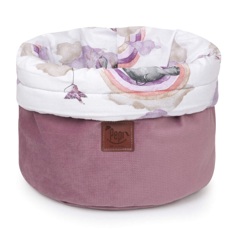 Koszyk Pojemnik z Materiału na Akcesoria dla Niemowlaka Eledreams Pink z velvetem