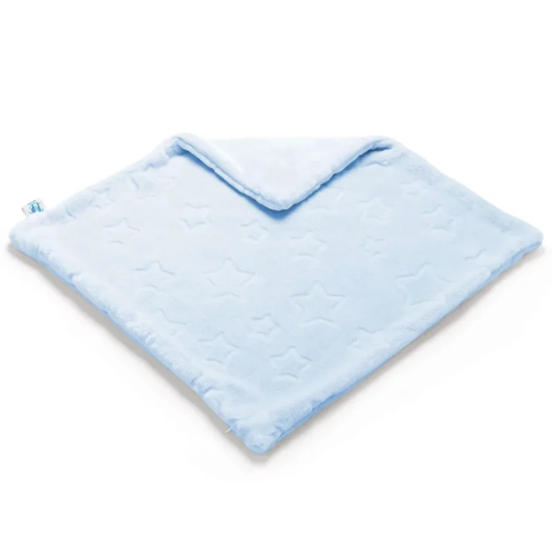Poszewka na poduszkę z pluszu w gwiazdki 50x50 - blue baby - obrazek 2
