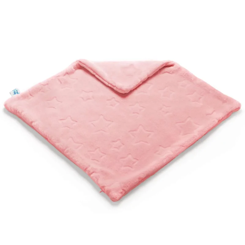 Poszewka na poduszkę z pluszu w gwiazdki 50x50 - coral - obrazek 2